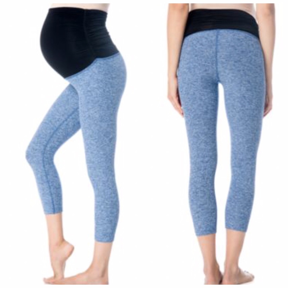 Beyond the Bump blue maternity capri leggings