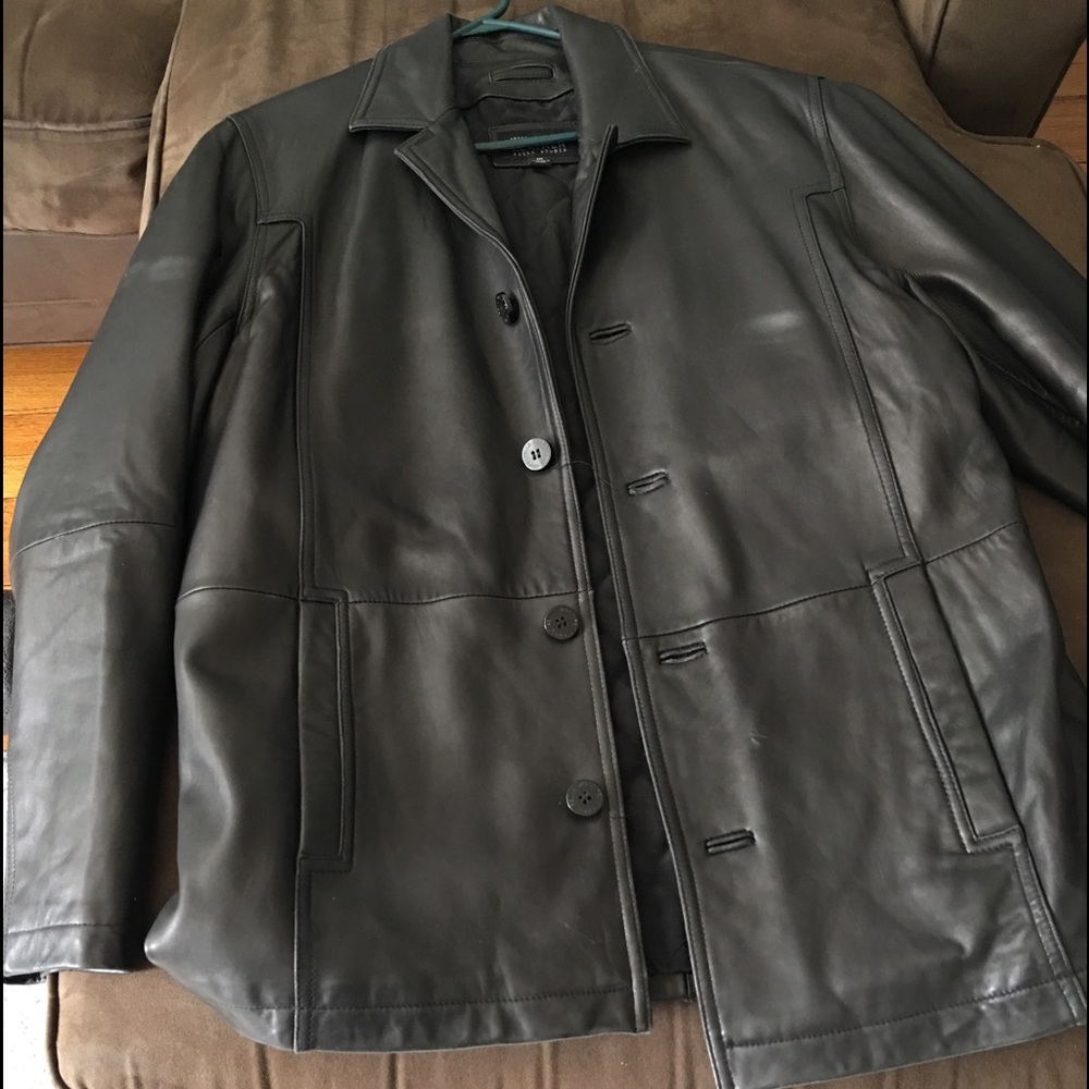 Men's Wilsons black leather jacket size medium
