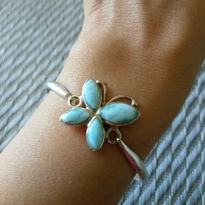 Larimar Stone &  925 Silver Bracelet