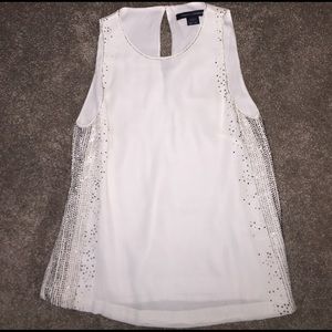 French Connection off white breaded tank.