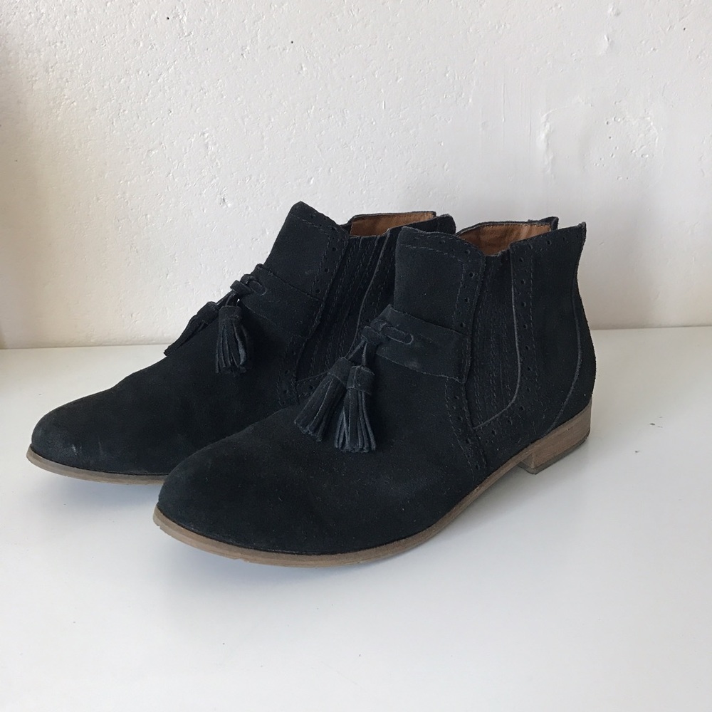 Suede Tassel Ankle Boots