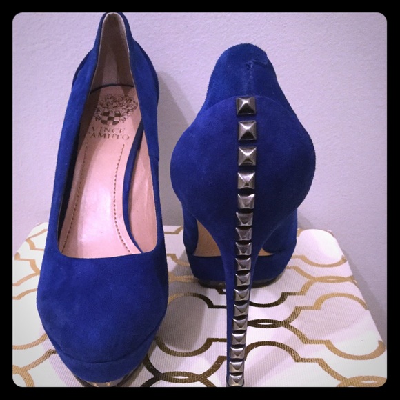 Vince Camuto Shoes - Vince Camuto Deba Lapis Cobalt Blue Studded  - 7.5
