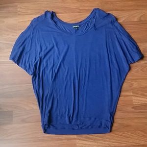 Express blue flowy top