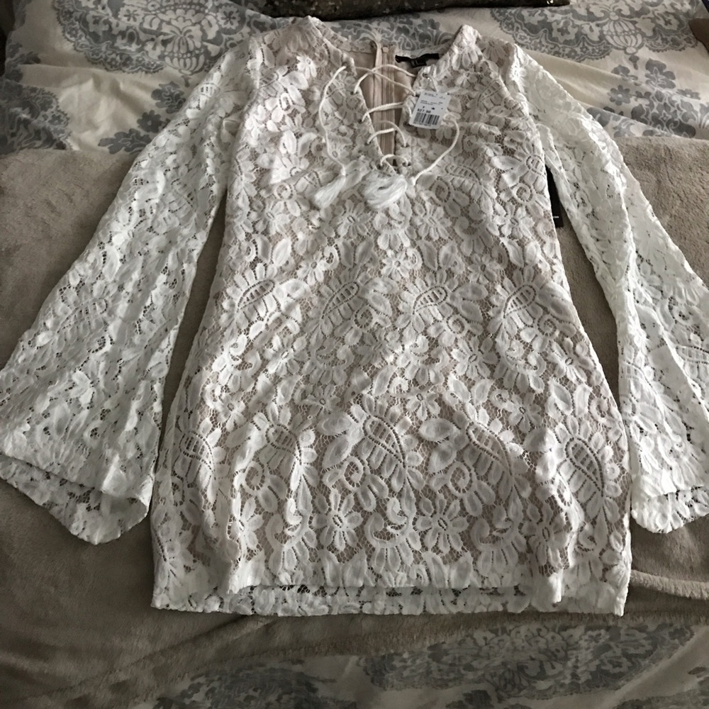 White lace swing dress