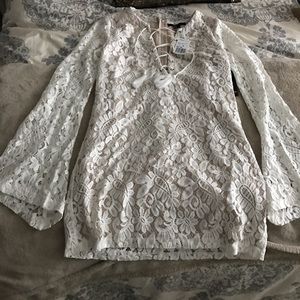 White lace swing dress