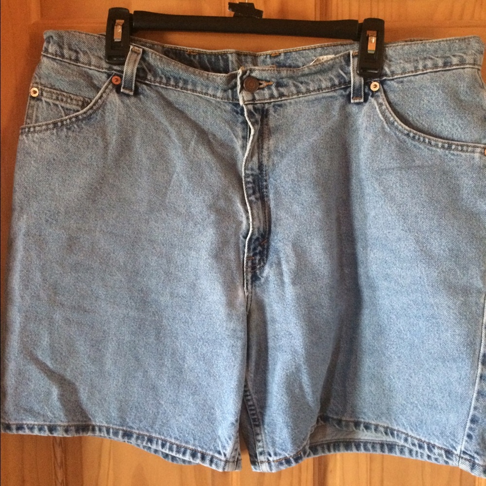 Blue denim shorts