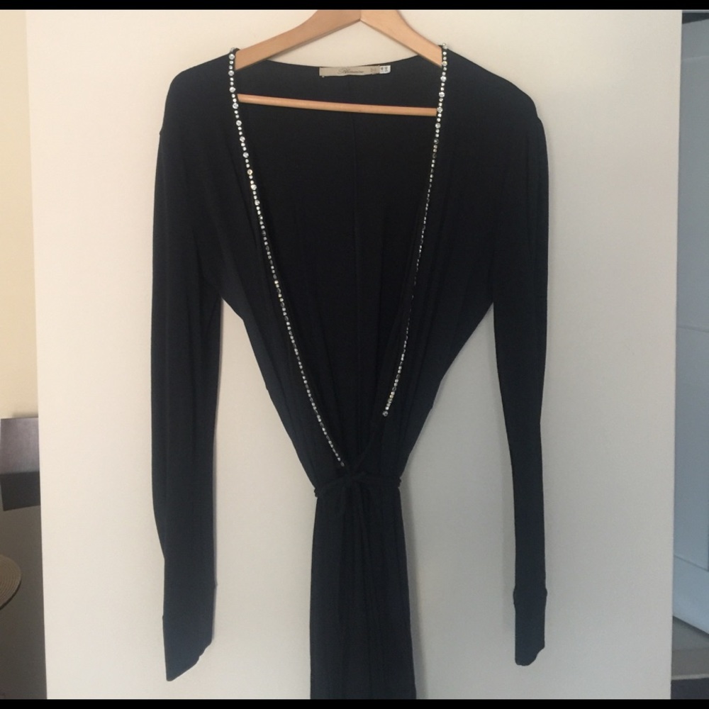 Blumarine sz 46 (10-12) wrap around dress/stones