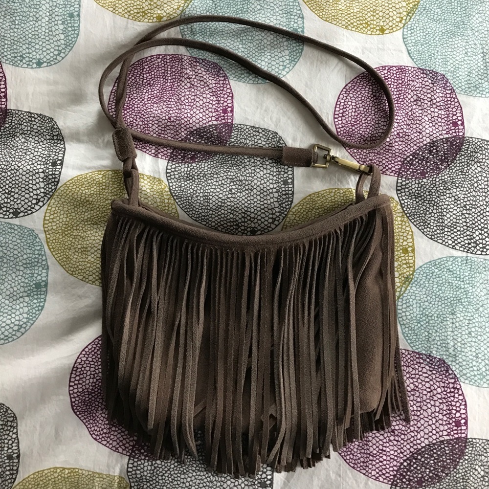 Boho Suede Fringe Bag