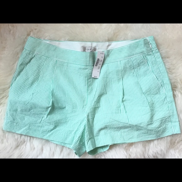 J. Crew Seersucker Striped Shorts *NWT* Size 10 - Picture 1 of 4