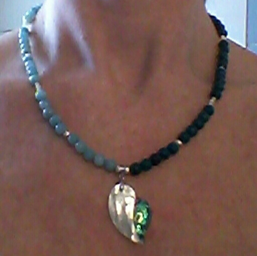 New **HC by Elle J. Designs Natural Chrysocolla Aventurine 925S 18"Nk