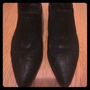 L.A.M.B. Pointed Toe Leather Ankle Boot