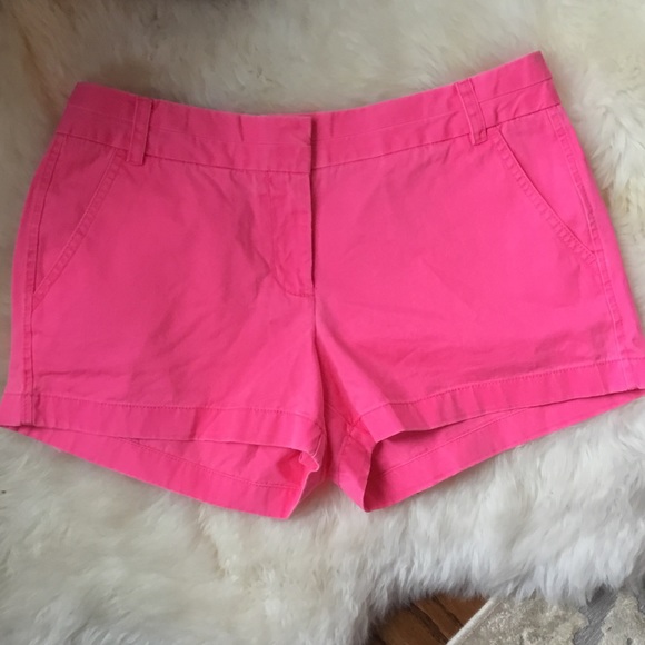 J. Crew Chino Shorts Neon Pink *NWT* Size 10 - Picture 1 of 4