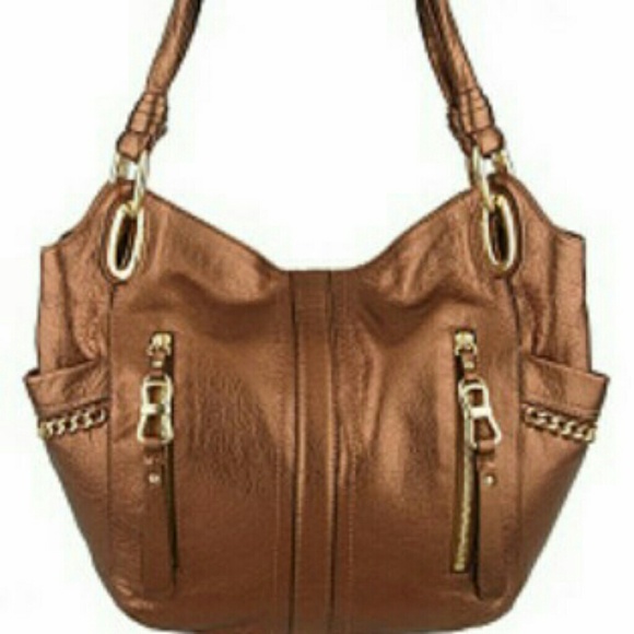 b. makowsky Handbags - B Makowsky Metallic Bronze Genuine Leather Purse