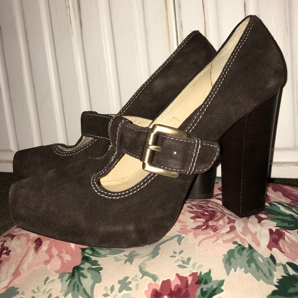 Michael Kors suede Mary Jane heels
