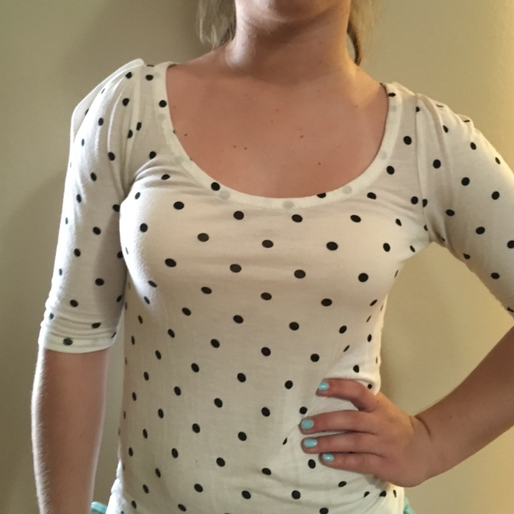 B&W polka dotted shirt