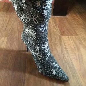 Victoria Secret Collin Stuart Beaded Heeled Boots