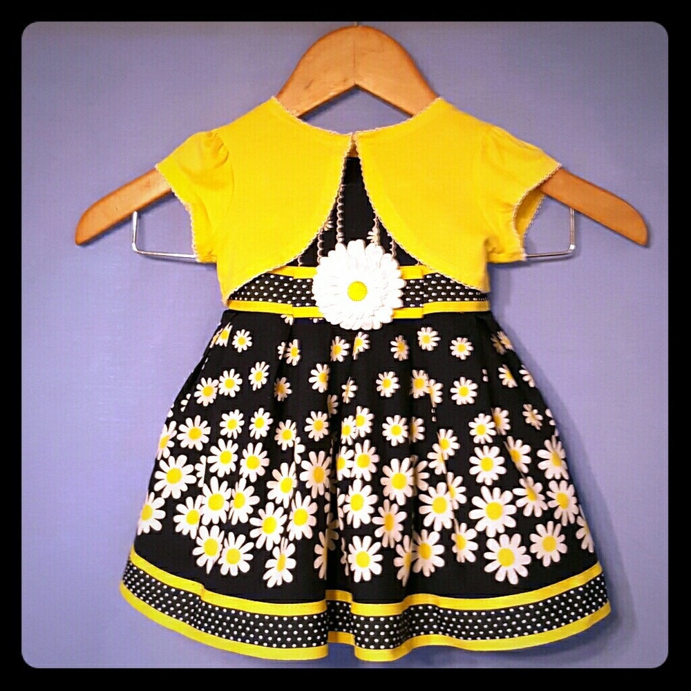 Navy Blue Daisy Dress