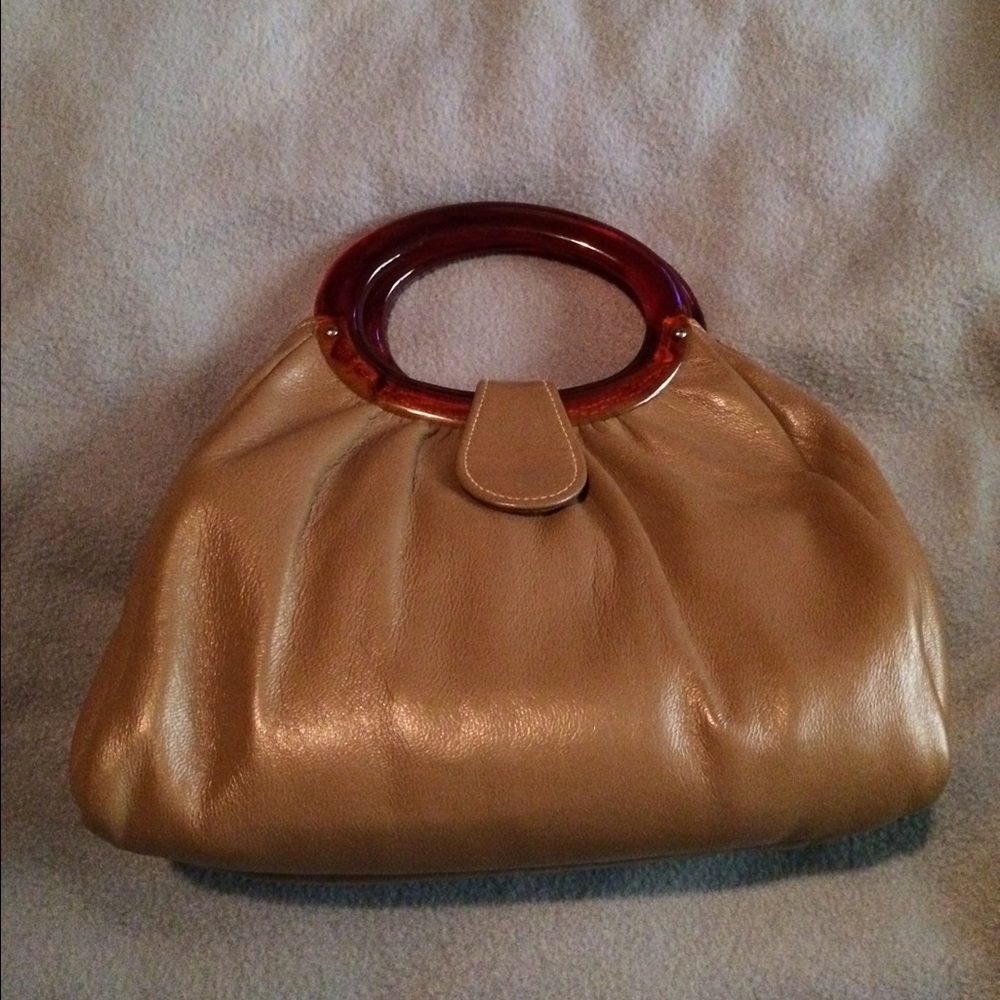 Small brown bag with snap closure