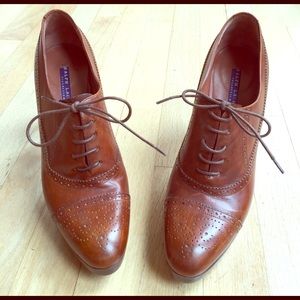 Ralph Lauren Collection cordovan lace up booties