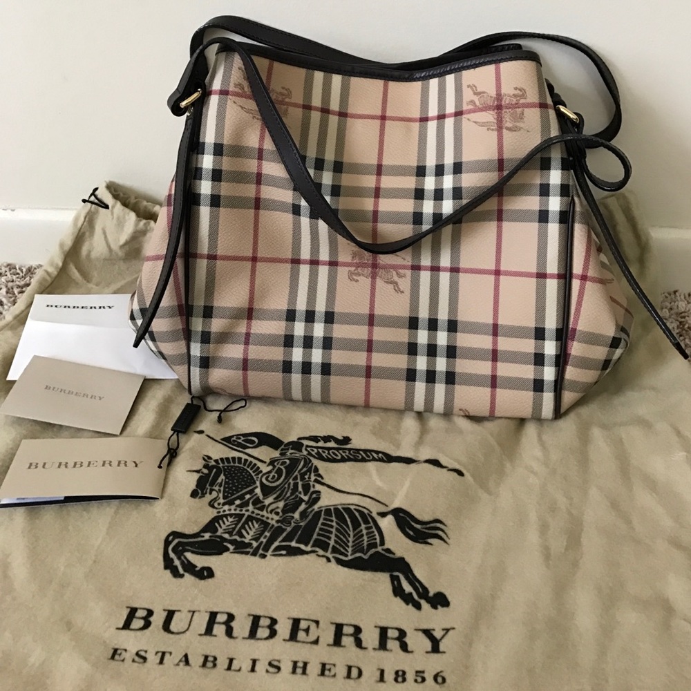 New Burberry Small Haymarket Canterbury Check Tote