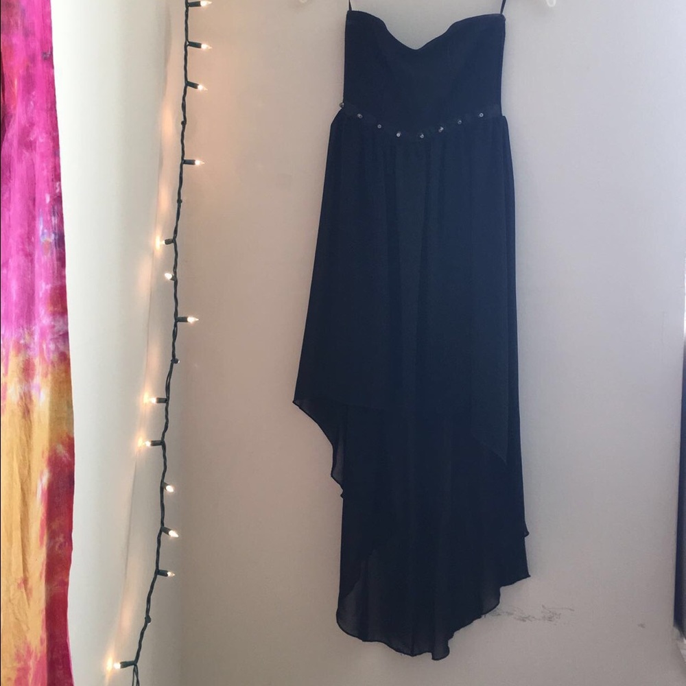 Black high-low dress