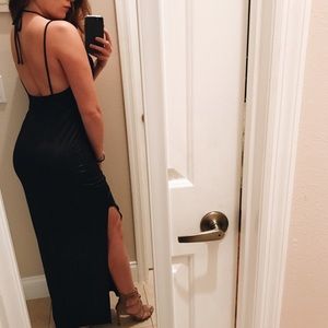 Shimmery open back maxi dress