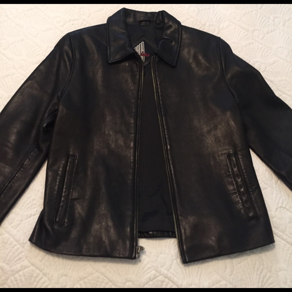 Genuine leather black jacket- great condition