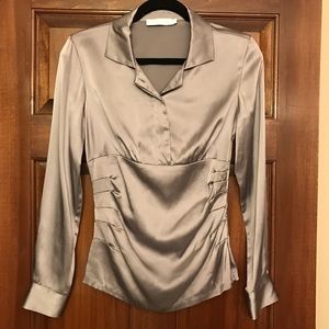 Chaiken siren torso women's grey silk blouse Sz 4