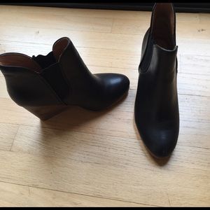 Coach Leather Wedge Boots