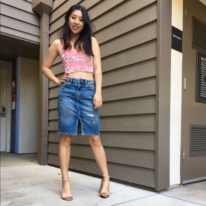 GAP Distressed Denim Skirt