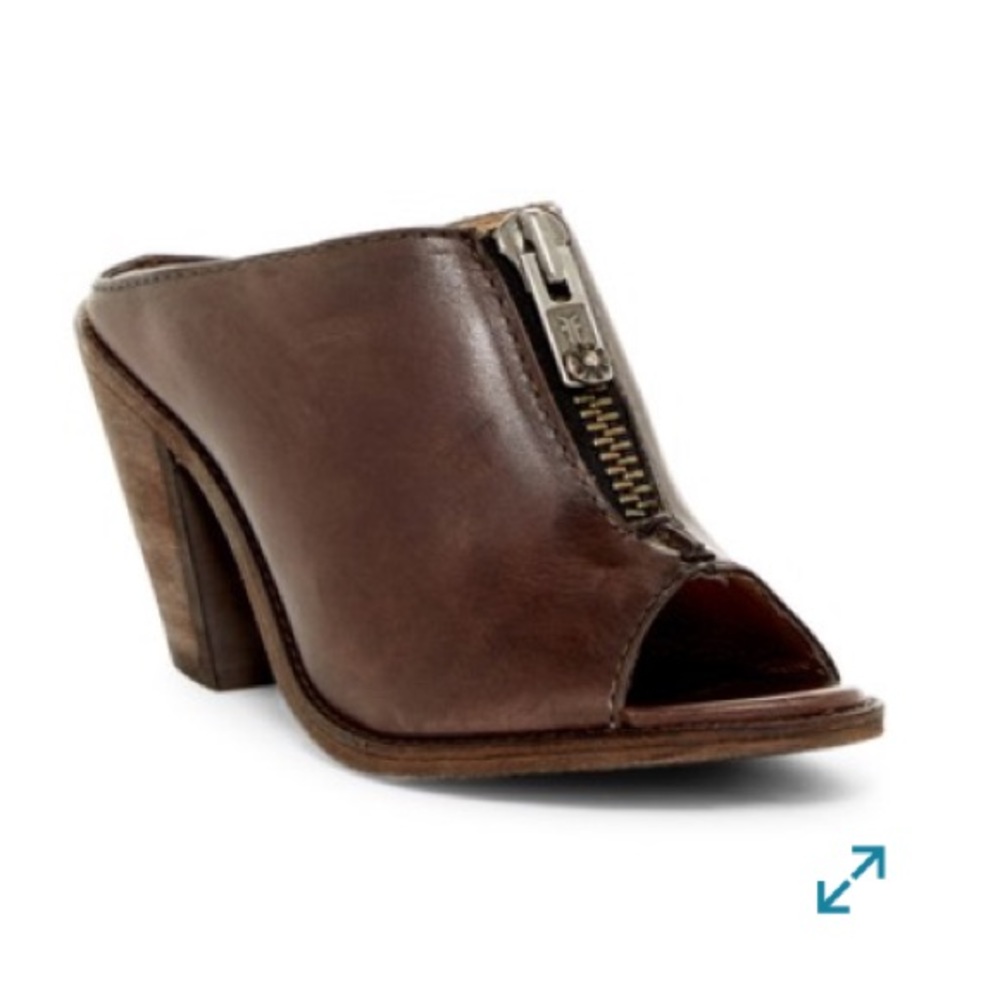 Frye Izzy Zip Moto Mule - Charcoal