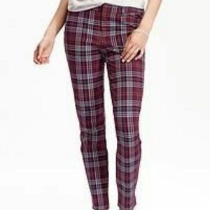 Purple plaid chino pants