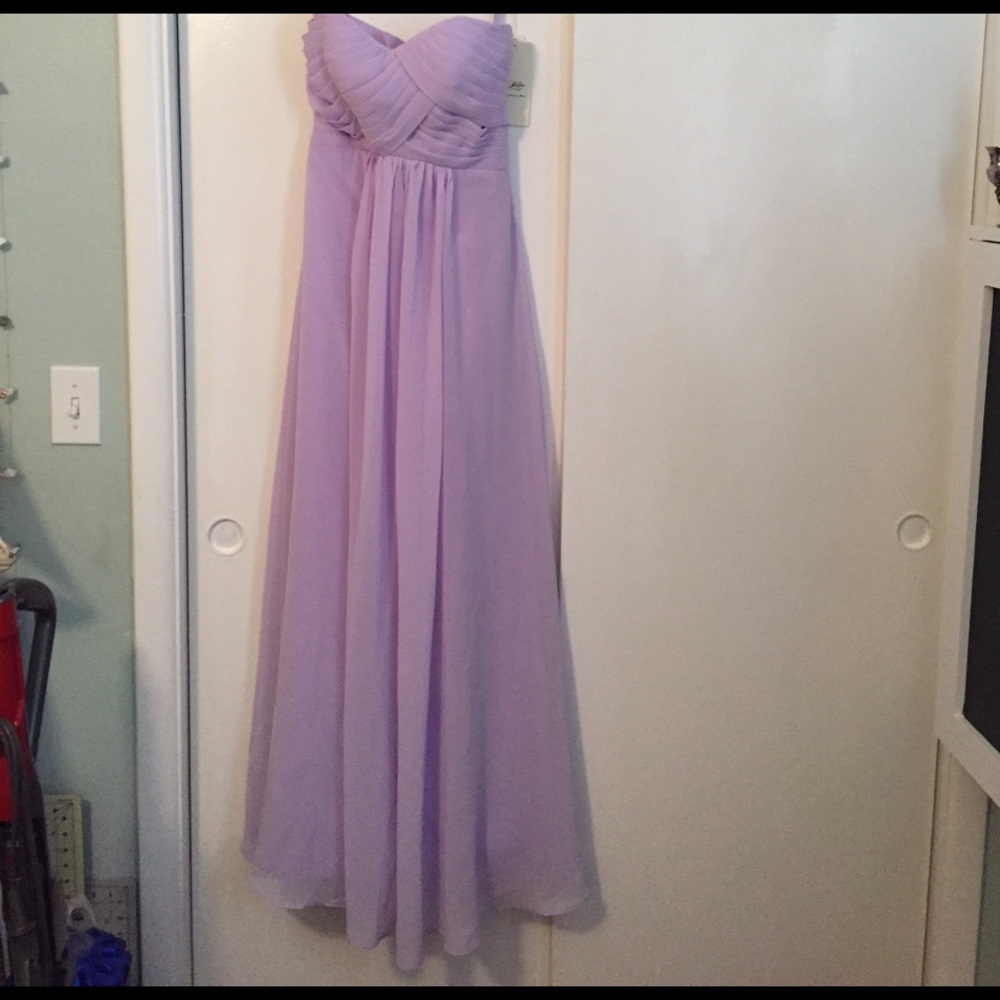 Size 2 chiffon bridesmaid dress lilac color