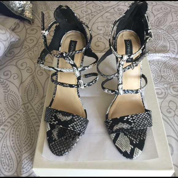 Snake Skin Print Sandals - Picture 1 of 4