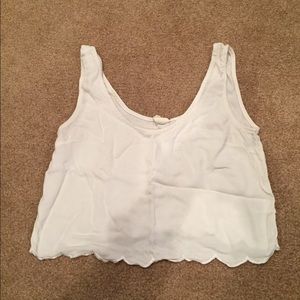 White tank top crop top