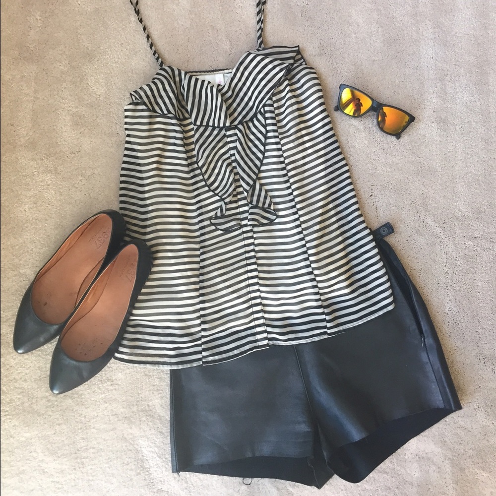 ⚡️4 for $25!⚡️ Striped Sheer Ruffle Lined Top
