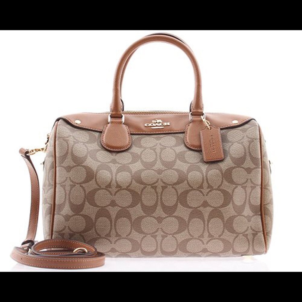 Coach Khaki Signature Bennett Satchel