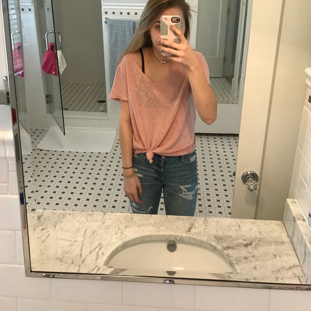 Pink Aeropostale V neck Tee