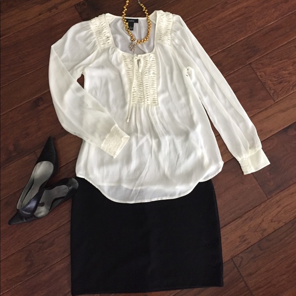 Alfani Tops - Sheer Ivory Top