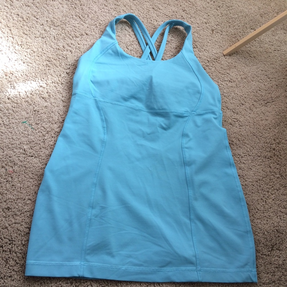 Lululemon Energy Tank w/ built in bra. Light blue