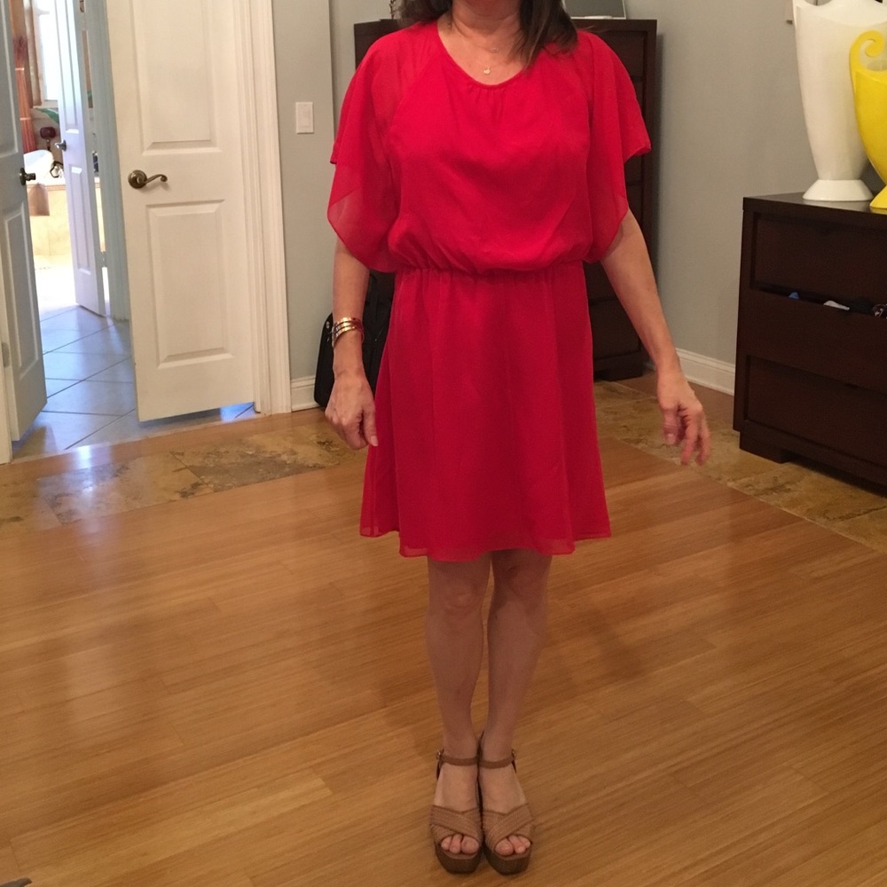 Elizabeth and james red silk dress