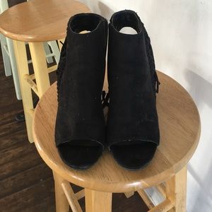 Black peep toe booties