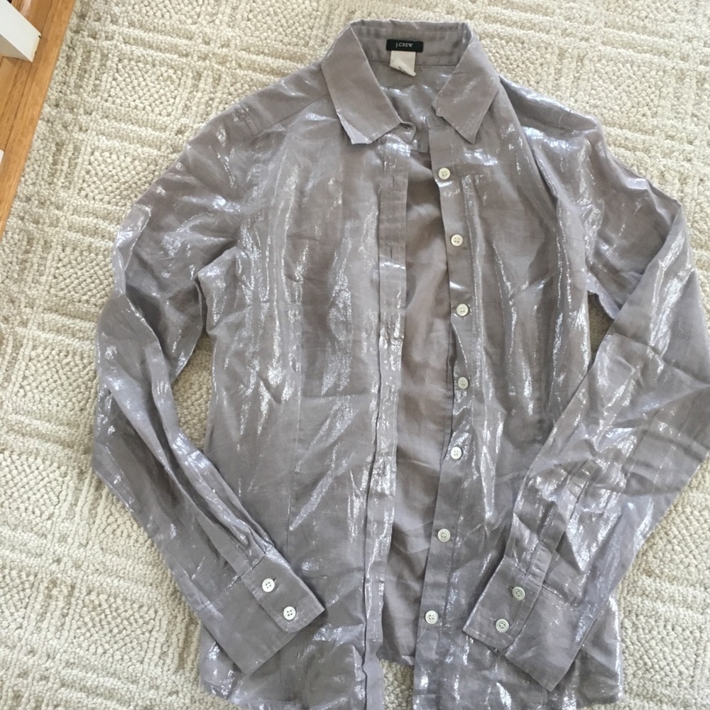 Jcrew silver button down/oxford