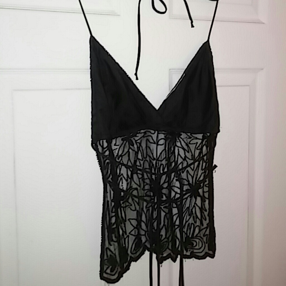 Beaded Transparent Halter