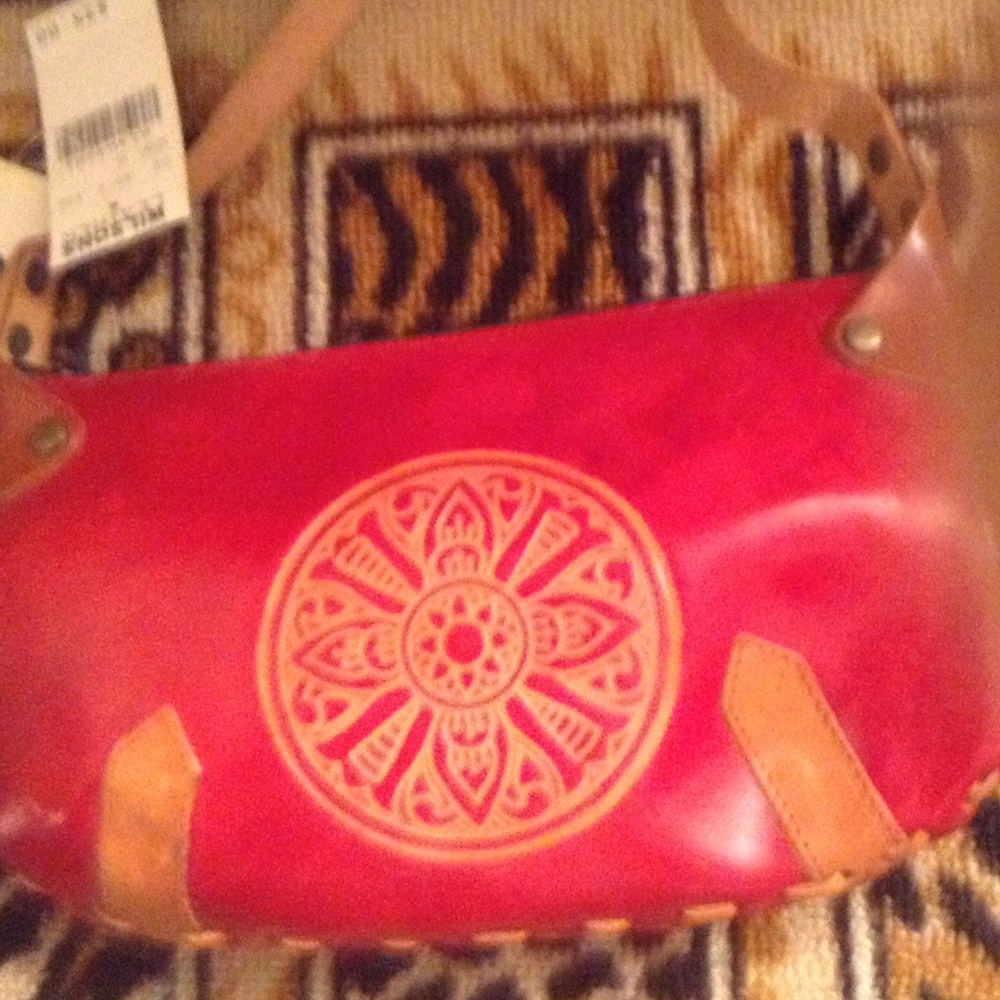 Red small leather purse