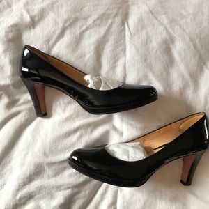 Cole Haan Patent Black Leather Pumps