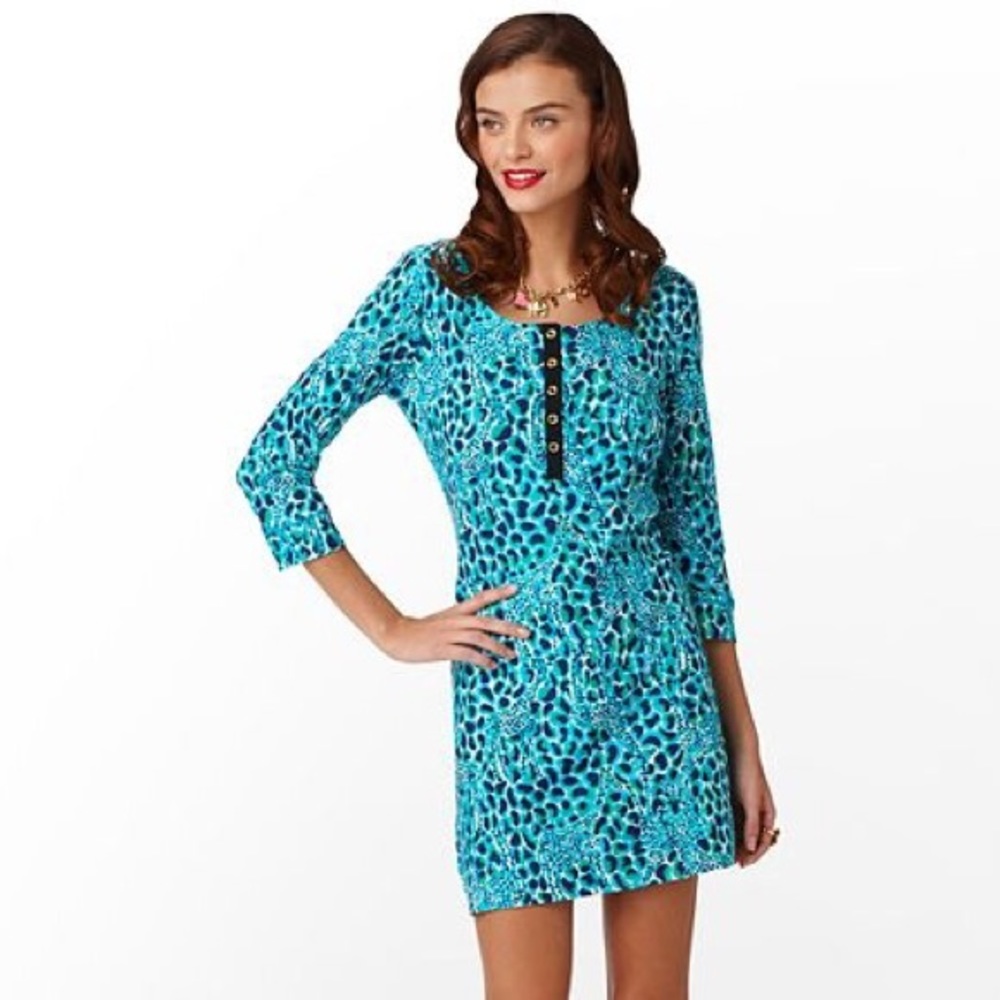 Lilly Pulitzer Carla Dress Cyan Blue