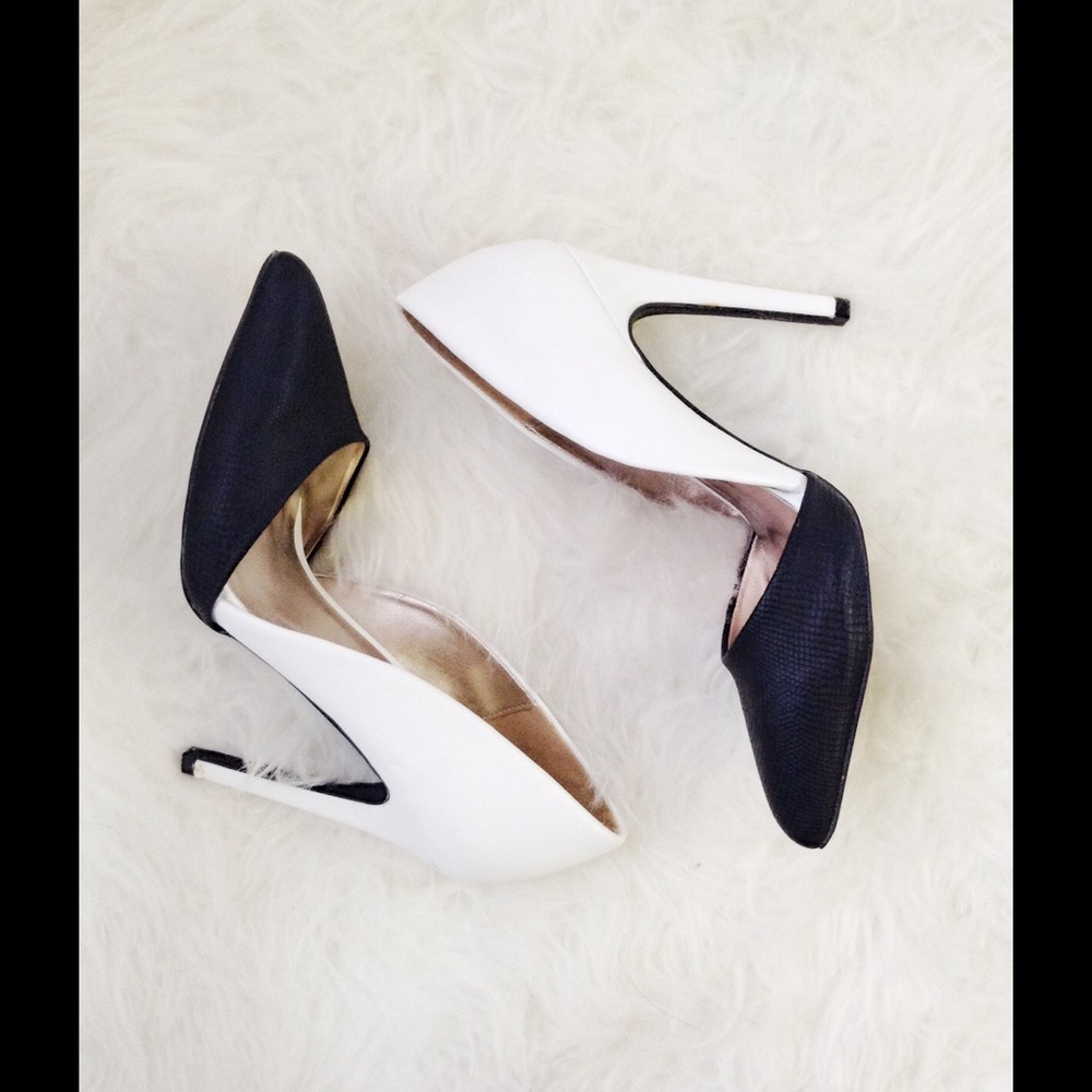 Four-inch colorblock heels