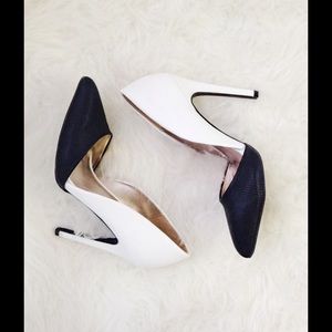 Four-inch colorblock heels