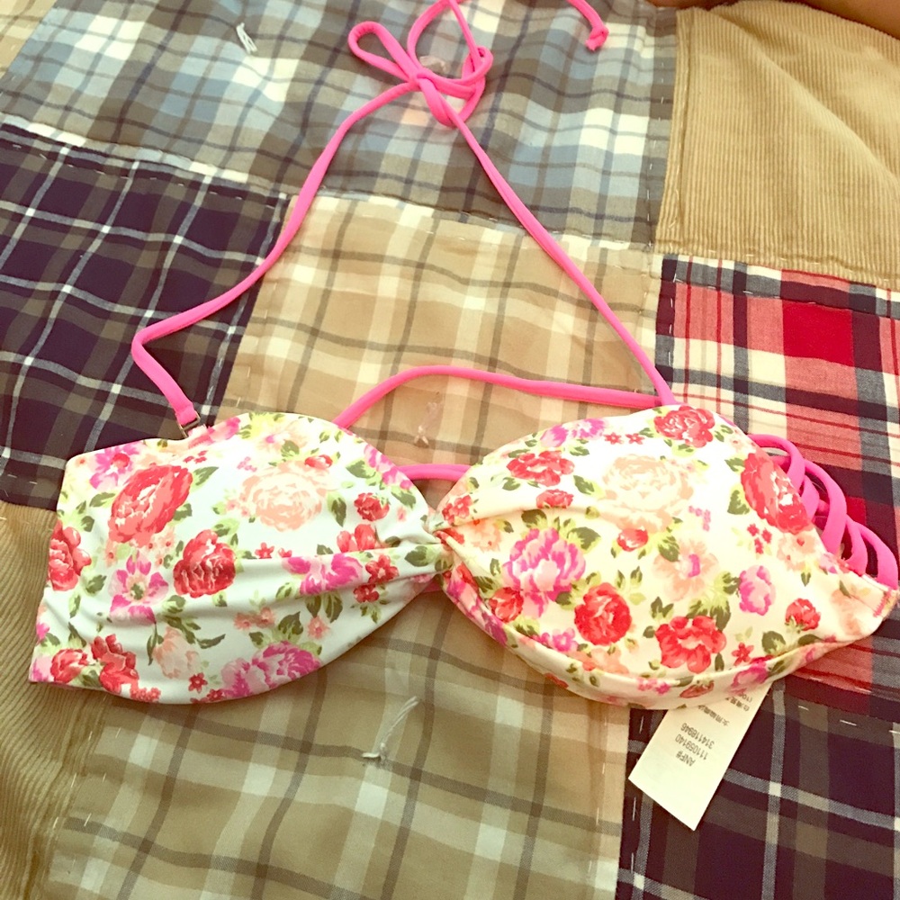 Floral bikini swim top